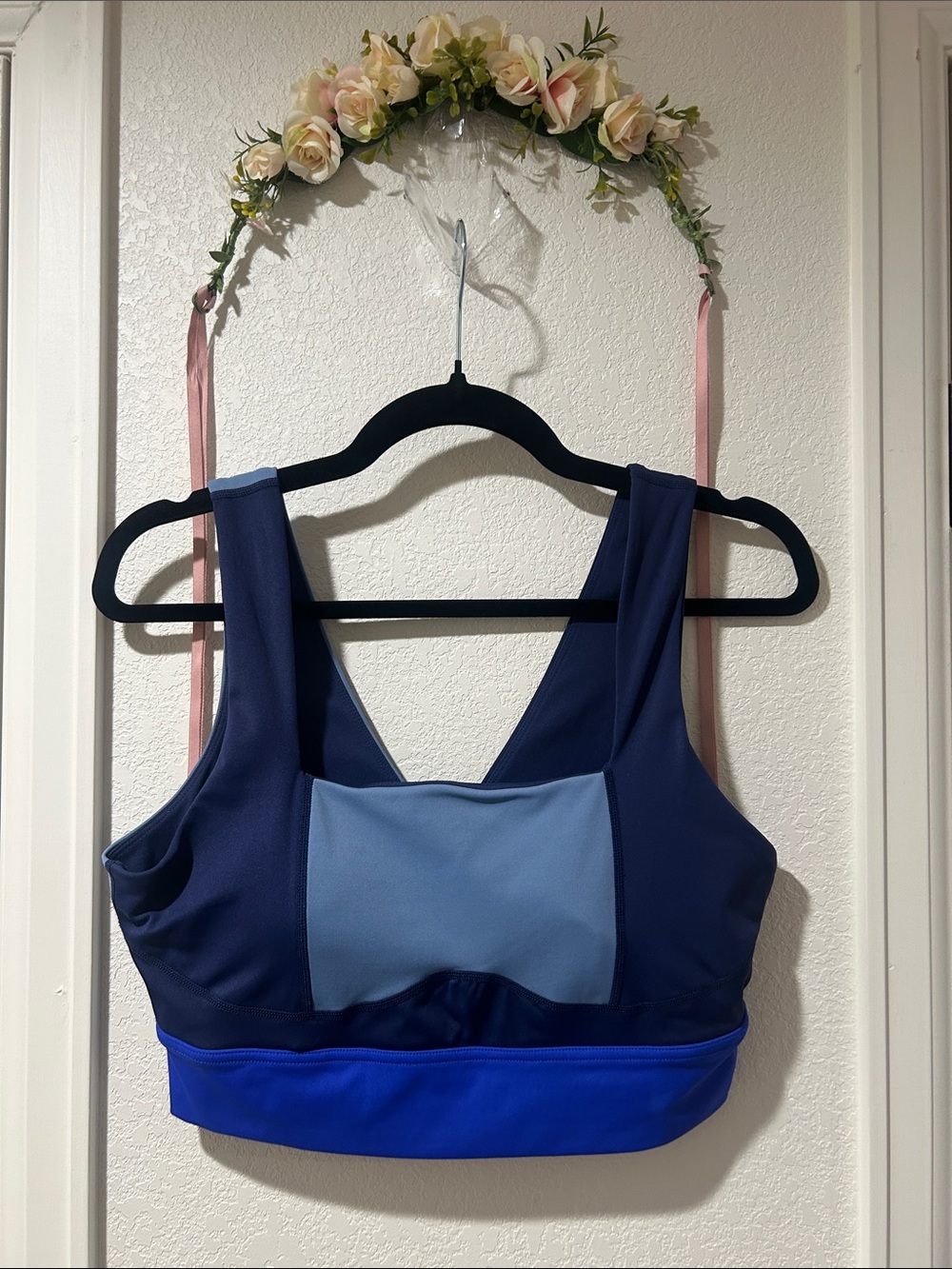 BuffBunny Collection Colorblock Navy and Blue Sports Bra